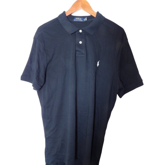 Men'a Ralph Lauren Polo Shirt Short Sleeve XL Soft Black Pony - Picture 1 of 3